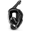 LOVIVER Maschera Subacquea Snorkeling Maschera Integrale Maschera Viso Completo Lente PC Ampia Campo Visivo Boccaglio a Secco Silicone Morbido Pieghevole, Nero, XL