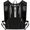 harayaa Gilet Idratazione Outdoor Zaino Corsa Trail Running Vest Aderente Stabilità Carico Pannelli in Rete Corde Elastiche Tasca Zip Adatto per Corsa Bici , Nero