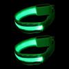 Kichvoe 2 Pezzi Bracciale LED Luminoso, Braccialetto Fluorescente in Nylon, Luce Verde Chiaro, a Batteria Sostituibile, Alta visibilità, per Ciclisti e Lavoratori, per Corsa Notturna