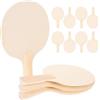 Kisangel 12 Pezzi Racchetta da Ping Pong Grezza in Legno Non Finita per DIY Impugnatura Ergonomica e Superficie Beige Versatile per Giochi Indoor e Outdoor