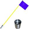 MotiveTech Golf Flag Pole Asta Segnapiazza Bandiera, Giallo, Blu, Asta Gialla 85cm, Bandiera Blu, Coppa In Acciaio Inossidabile