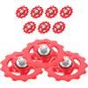 Hemobllo 10 Pezzi Ruota Guida Deragliatore Posteriore per Bici Puleggia Deragliatore Posteriore in Plastica Rossa Guida Precisa per Cambiata Efficiente e Bicicletta
