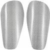 Fonowx Parastinchi Calcio Parastinchi Carbonio Duro Ultralight Copertura Estesa Profilo Ergonomico Rivestimento EVA Morbido Adatti a Sportivi E Agonisti Adatti a Campi in Sintetico, Argento, S