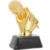 ADOCARN Trophy Premio Concorso Canto Microfono Resinato Decorazione Musicale Scuola Colore Casuale