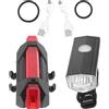 HOMOCONO Set Luci per Bicicletta Ricaricabile USB in Plastica Batteria al Litio Integrata per Ciclismo All'aperto Alimentazione a Lunga Durata