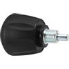 ULTECHNOVO Perno Elastico Manopola M16x1.5 per Bici da Fitness | Ricambio per Macchine Ginniche, Plastica e Acciaio Inox Nero, Uso Domestico, Montaggio Rapido