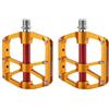 Gettimore Pedali per bici in lega di alluminio CNC punte antiscivolo (dorato)