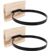 DOITOOL 2 Pezzi Supporto da Parete per Palloni Base in Legno Marrone | Ferro, Accessori di Montaggio Inclusi, per Football e Pallone da Calcio, per Gym e Sports Room