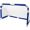 Fzaqwen Porta da Calcio Portatile Rete Allenamento Obiettivo Porta Calcetto Struttura Solida in Alluminio Antiruggine Meccanismo Pieghevole Compatta da, Blu+Bianco 4x2-5ft