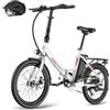Fafrees F20 Light Bicicletta elettrica pieghevole da 20 pollici, bici elettrica da uomo 36 V 14,5 AH, bici da 250 W 120 kg, Ebike da donna max. 25 km/h, bicicletta pieghevole (Bianco)