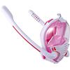 TAFALSPING Maschera subacquea per adulti e bambini, maschera subacquea, maschera completa con boccaglio, set da snorkeling per adulti (stile K3 per adulti (rosa e bianco, L/XL))
