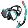 TAFALSPING Set da snorkeling per adulti, con occhiali da snorkeling e boccaglio asciutto, unisex per adulti (turchese + nero)