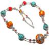 Fatto a mano Collana con pietre preziose corallo turchese ambra gialla gioielli nepalesi t...