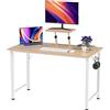 Lvhecforhm Scrivania in Legno Con Supporto per Monitor Sollevabile - Tavolo da Computer Con Gancio per Cuffie - 100x50x75-91cm - per Studio