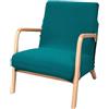 Generic Copripoltrona Elasticizzato in Jacquard a Righe, Coprituta Moderno Mid-Century, per Poltrona Relax/Sedia a Dondolo con Braccioli in Legno(Emerald Green)