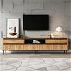 MSMOK Mobile TV, 180 x 40 x 52 cm, con 2 cassetti e 2 ante a battente, 6 piedini in metallo, portata fino a 30 kg, moderno, per soggiorno, centro di intrattenimento per 75 pollici, colore legno