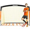 Happy Jump Rete da Calcio Pieghevole da Giardino - 120x90, 152x110, 213x152 CM | Varianti con Pallone, Bersaglio, Pompa e Coni | Regalo Sportivo Perfetto per la Famiglia e Allenamento Outdoor