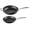 LE CREUSET 51802000010002 - Set di padelle in alluminio antiaderenti, 24 cm e 28 cm, adatte a tutti i piani cottura, compresi quelli a induzione, antracite/argento