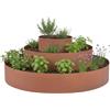 Relaxdays Spirale per Erbe aromatiche, Set 3 pz, Ø 30/60/90 cm, h 20 cm, Effetto ruggine, Acciaio
