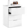 BAKAJI Comodino Mobiletto Cassettiera 3 Cassetti Design Moderno in legno MDF Bianco