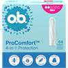 o.b. ProComfort Mini Tamponi 64 pz NUOVO, tampone facile da applicare e rimuovere, per sanguinamento debole e moderatamente intenso, interno in 100% materiali vegetali