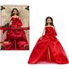 Mattel Barbie Signature 2026 Holiday Doll, Brown Hair Fashion Doll Wearing Red Gown w