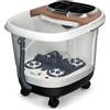 COSTWAY Pediluvio con idromassaggio 500W, dispositivo per massaggio shiatsu con riscaldamento 35-48℃ e rulli massaggianti, vasca elettrica per pediluvio con massaggio plantare, timer 10-60 min, marrone