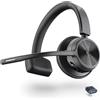 POLY VOYAGER 4310-M Cuffie certificate Microsoft Teams con stazione di ricarica, wireless, per ufficio/centro chiamate, nero