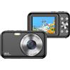 INF Fotocamera digitale 1080P 44MP zoom 16x schermo da 2,4". Nero