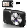 INF Fotocamera digitale 1080P 44MP zoom 16x schermo da 2,4 pollici, scheda da 32 GB Nero