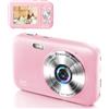 INF Fotocamera digitale 1080P 44MP zoom 16x schermo da 2,4". Rosa