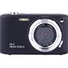 Zelurxx Fotocamera digitale ZELURXX HD, 2,88 pollici, zoom 16x, autofocus, scheda TF da 64 GB, per principianti, portatile, con lettore di schede, ideale per studenti e principianti, nera