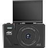 Zelurxx Fotocamera digitale ZELURXX, fotocamera per bambini da 64 GB, per principianti, 3,0 pollici, 64 MP, WiFi, zoom 18x, per viaggi e vlogging, nero