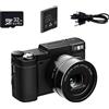 ZELURXX fotocamera digitale 4K, 48MP, schermo da 3 pollici, 32GB, fotocamera compatta, zoom ottico 5x, zoom digitale 8X, 12,4 x 7,5 x 6,9 cm, nero