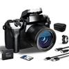 ZELURXX fotocamera digitale 4K, 4'', autofocus, 64MP, zoom digitale 16X, WLAN (Wi-Fi), con cofano, fotocamera compatta, fotocamera vlog, per principianti senior, nero