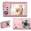 ZELURXX Fotocamera digitale, 48MP, fotocamera 1080P FHD, 3.0 pollici, fotocamera compatta, zoom digitale 16x, portatile, per adolescenti adulti principianti, rosa