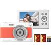 Cocosity Fotocamera digitale 1080P con 56 MP e display da 2,88" - zoom 8X, autofocus, anti-shake, riconoscimento facciale, incl. scheda 32GB e 2 batterie - regalo per bambini