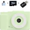 Zelurxx Fotocamera portatile ZELURXX, fotocamera giocattolo 1080P, schermo ribaltabile, luce di riempimento a 3 colori, CCD, stile retrò, scheda SD da 64 GB, per bambini e studenti, verde