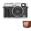 Zelurxx Fotocamera digitale ZELURXX con custodia in pelle stile retrò, 4K HD, regalo per bambini e studenti, fotografia macro, nera