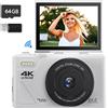 ZELURXX Fotocamera digitale 4K con 64MP e zoom 18X, autofocus, WLAN, fotocamera per vlogging con schermo ribaltabile per principianti