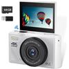 ZELURXX fotocamera 4K con schermo ribaltabile da 3 pollici, fotocamera digitale WiFi con zoom 18X e autofocus, idea regalo per i bambini