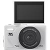 Zelurxx Fotocamera ZELURXX 5K, fotocamera digitale da 64 GB con schermo rotante, zoom 18X, 6400 W, WLAN, qualità HD, bianco