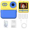 ZELURXX Fotocamera istantanea per bambini, 48MP foto, 1080P video, 16X zoom, display IPS da 2,4", doppia fotocamera, batteria da 4 ore, portatile, funzione di stampa, blu