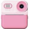 ZELURXX Fotocamera istantanea per bambini, 48MP foto, 1080P video, zoom 16X, display IPS da 2,4", doppia fotocamera, batteria da 4 ore, portatile, funzione di stampa, rosa