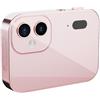 Zelurxx Fotocamera digitale ZELURXX con touchscreen OLED da 64 MP, 3 obiettivi, video 4K, trasferimento OTG, scheda di memoria da 32 GB, rosa