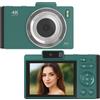Aiorber Fotocamera digitale AIORBER 4K, 48MP, zoom 16x, fotocamera per selfie e vlog, display LCD, flash integrato, trasferimento foto OTC, compatta, verde