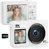 Zelurxx Fotocamera digitale ZELURXX 5K, 80MP, zoom 18X, doppio display, WLAN, fotocamera Ultra HD, perfetta per selfie, vlogging e fotografia quotidiana, 64GB, bianco