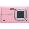 Gistuch Fotocamera digitale 48MP 1080P Registrazione video 5x Zoom AF Autofocus Schermo da 2,4 pollici Compatta per studenti Viaggi Festa Rosa