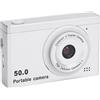 Gistuch Fotocamera digitale, autofocus, compatta, piccola, con doppia fotocamera anteriore e posteriore, zoom 8x, schermo TFT da 2,4 pollici per la fotografia, grigio argento