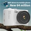 Gistuch fotocamera digitale 4K per bambini e adolescenti, video WiFi, 64 MP, schermo ribaltabile da 3 pollici, zoom 16x, batteria integrata con luce di riempimento LED e scheda TF da 32 GB